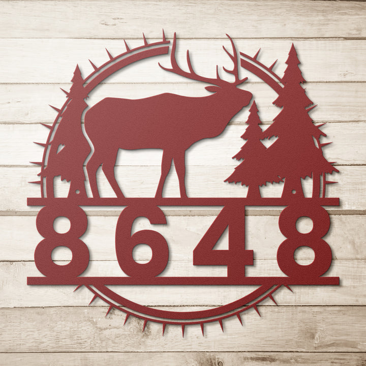 Elk Metal Address Sign