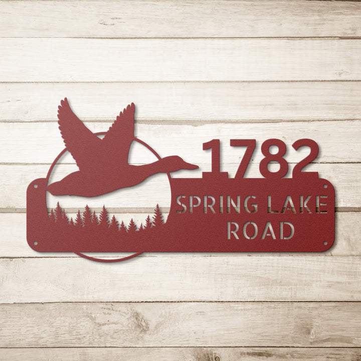 Duck Metal Address Sign