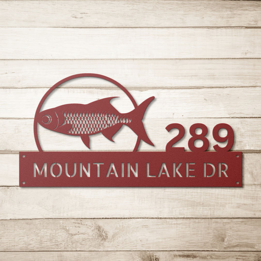 Fishtown Fish Address Sign Fish Metal Address Sign – Mighty River Metal Designs