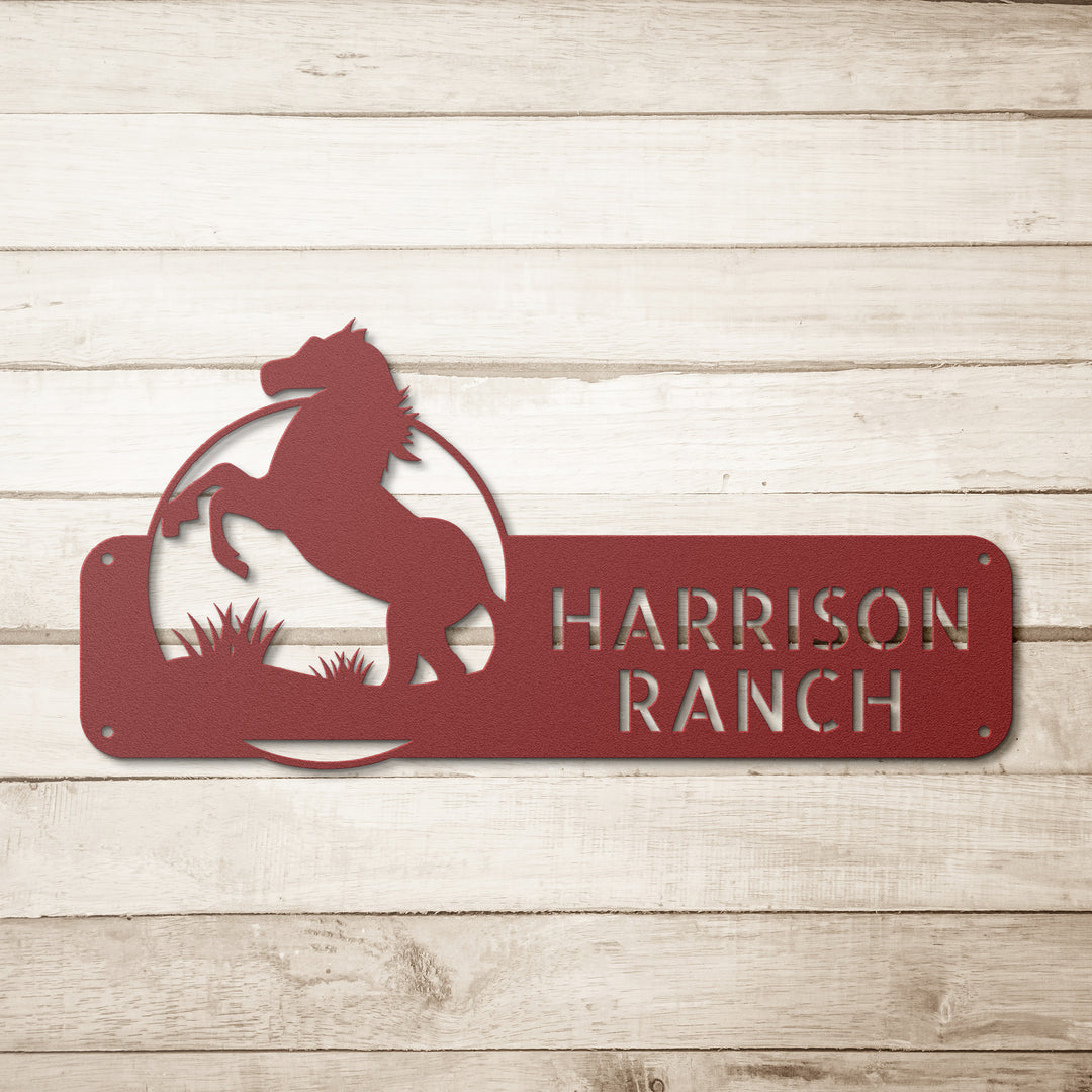 Horse Metal Address Sign