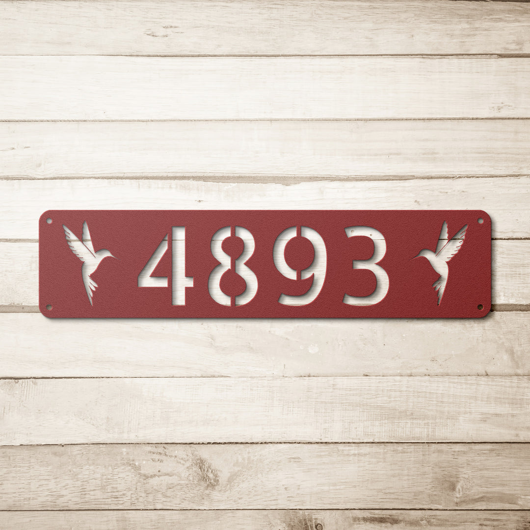 Hummingbird Metal Address Sign