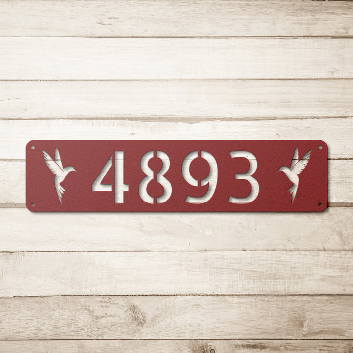 Hummingbird Metal Address Sign