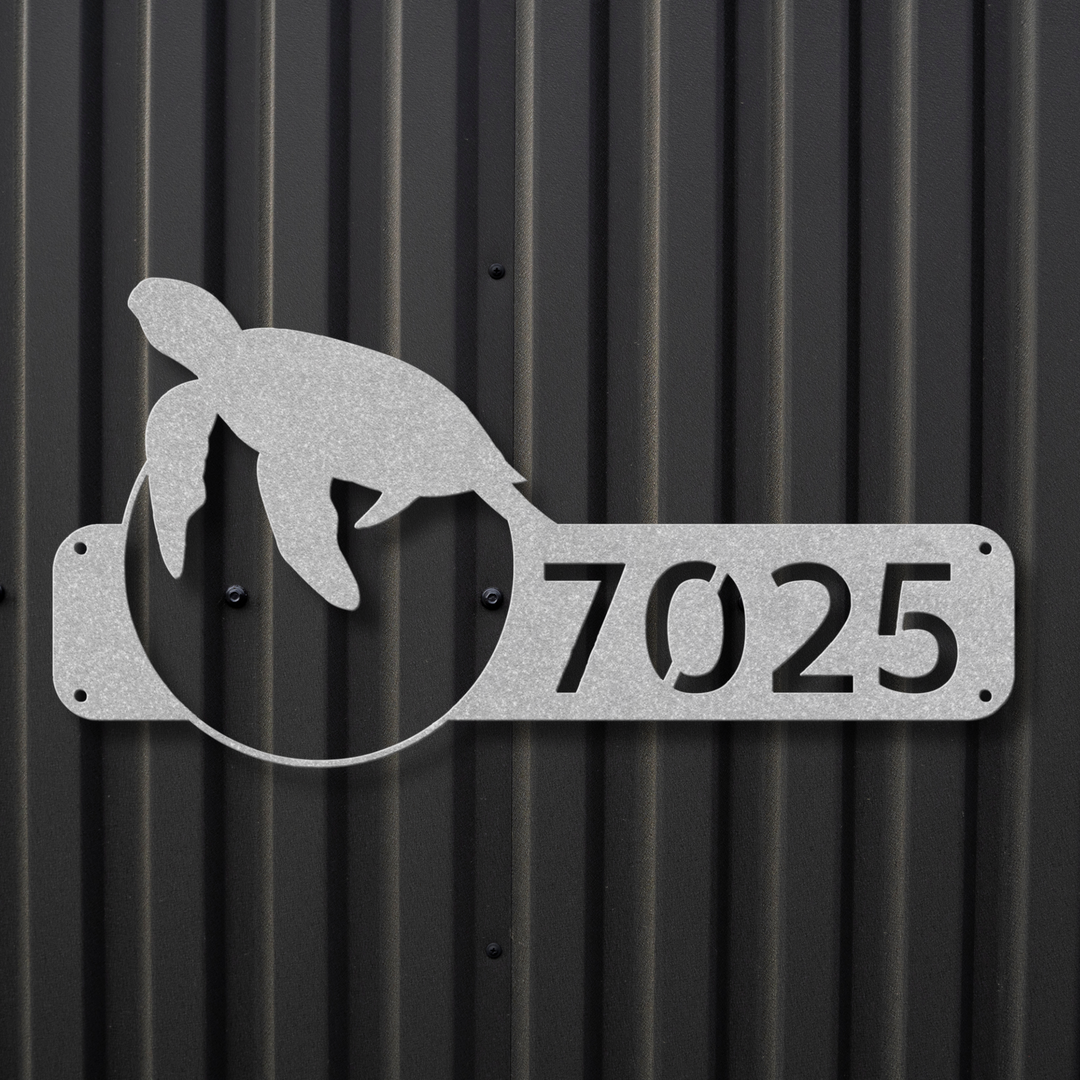 Sea Turtle Metal Address Sign