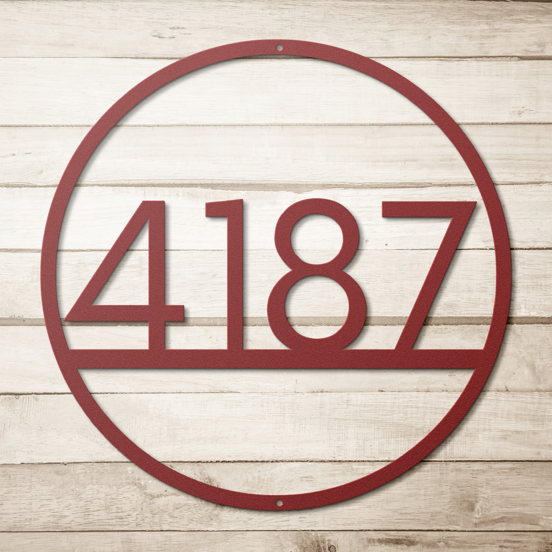 Modern Circle Metal Address Sign