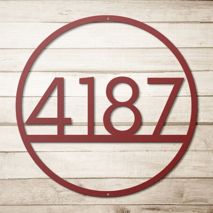 Modern Circle Metal Address Sign