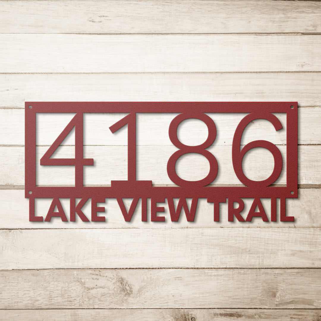 Modern Rectangle Metal Address Sign