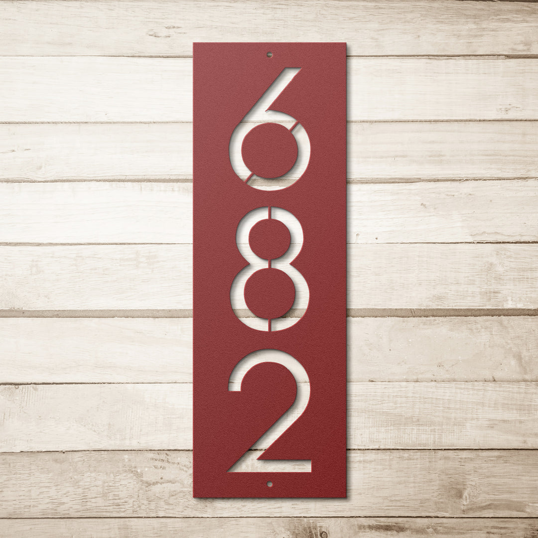 Modern Vertical Metal Address Sign