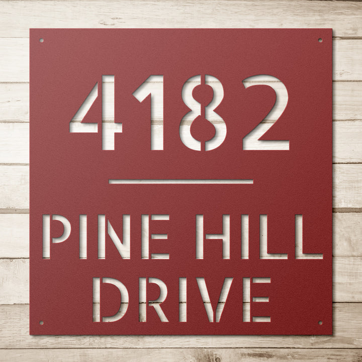 Modern Square Metal Address Sign