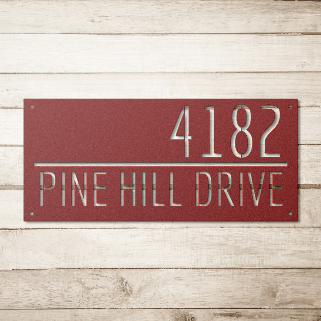 Modern Rectangle Metal Address Sign