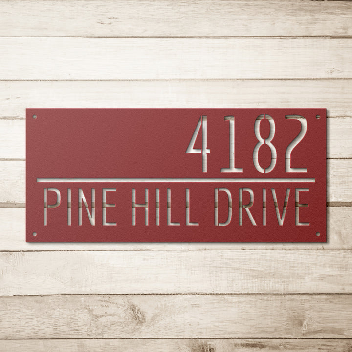 Modern Rectangle Metal Address Sign