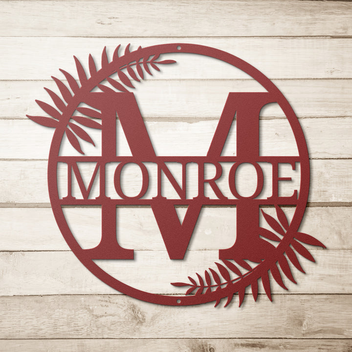 Monogram Name Metal Sign