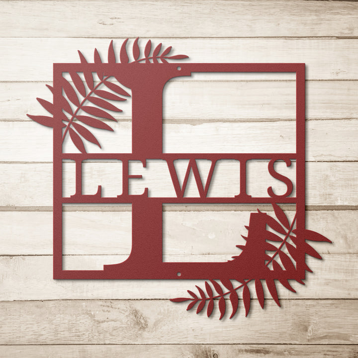 Monogram Name Metal Sign