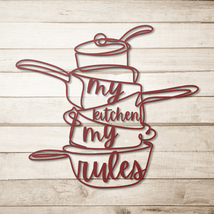 My Kitchen My Rules Metal Wall Art