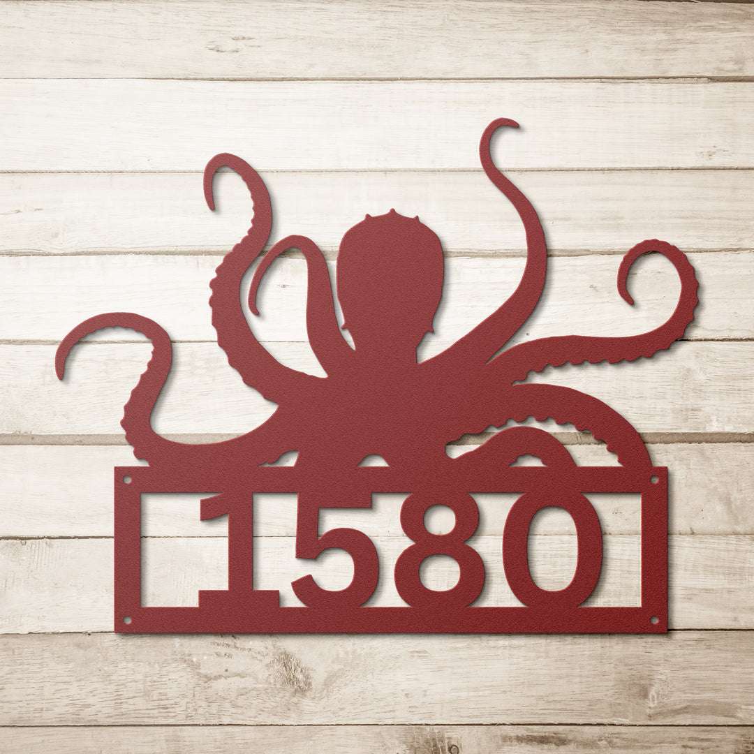 Octopus Metal Address Sign
