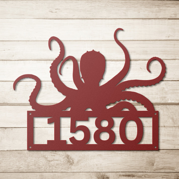 Octopus Metal Address Sign