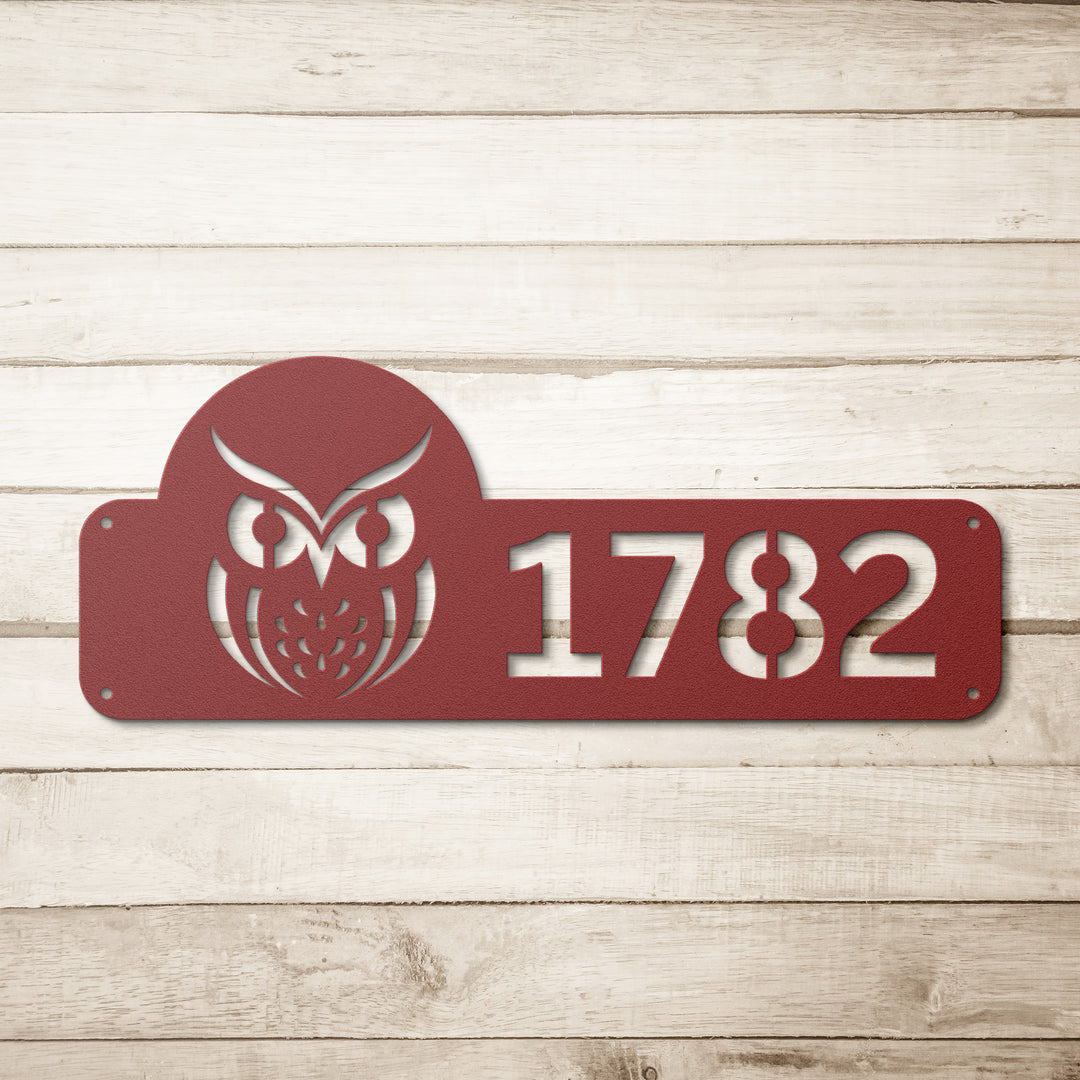 Owl Metal Address Sign