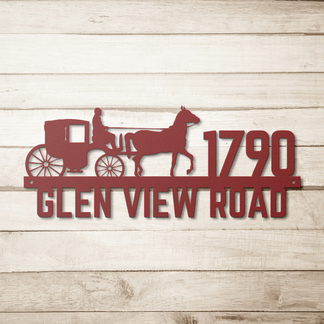 Stagecoach Metal Address Sign