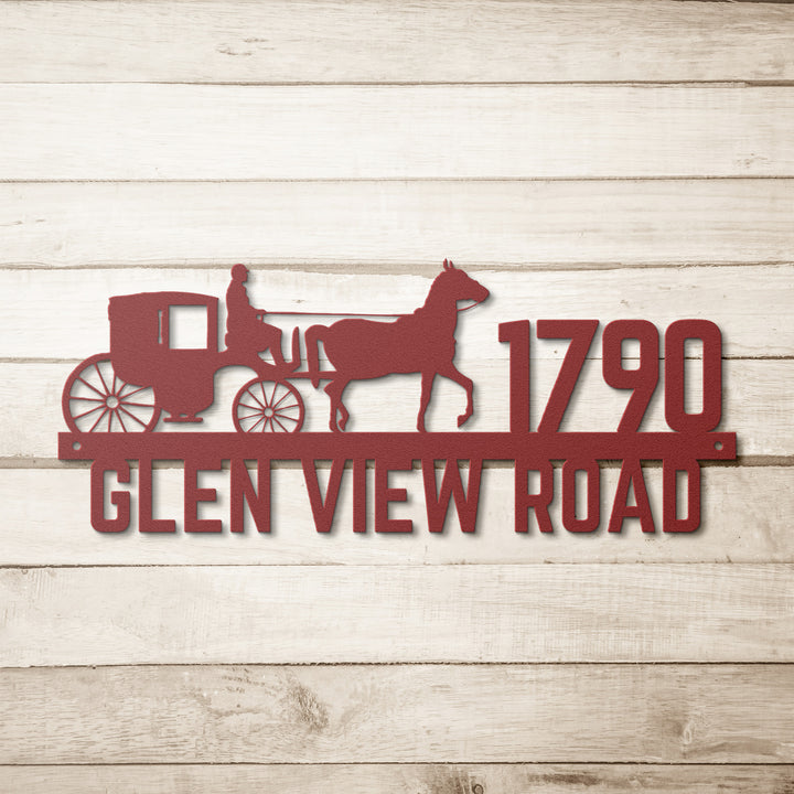 Stagecoach Metal Address Sign