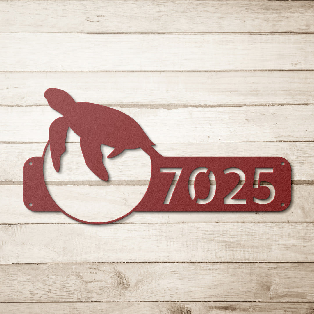 Sea Turtle Metal Address Sign