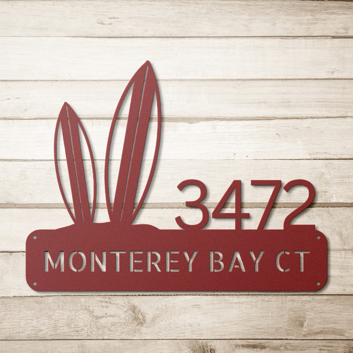 Surfboards Metal Address Sign