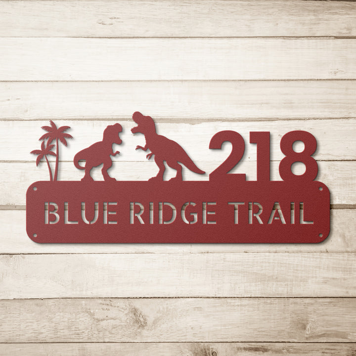 T-Rex Metal Address Sign