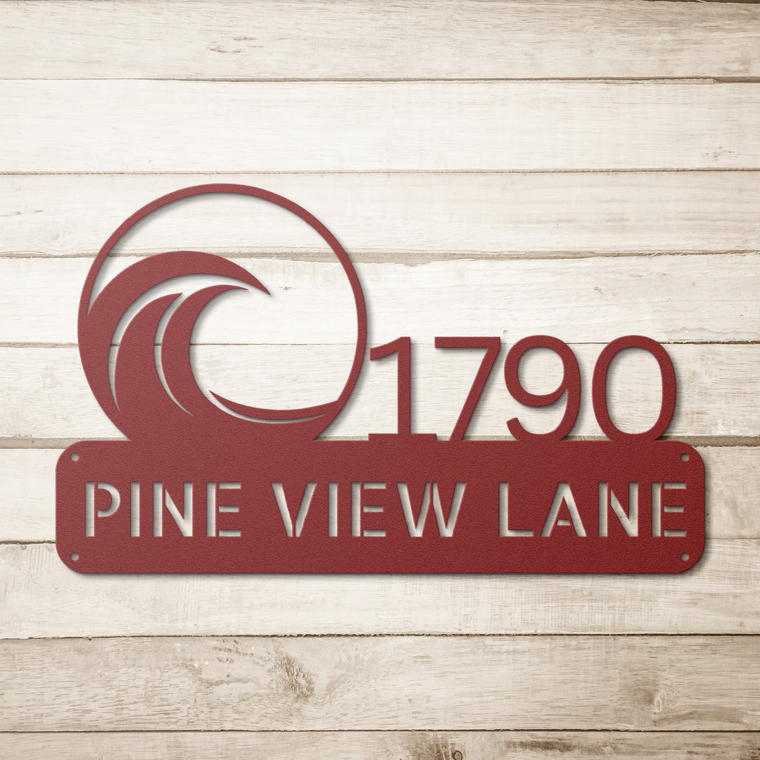 Wave Metal Address Sign